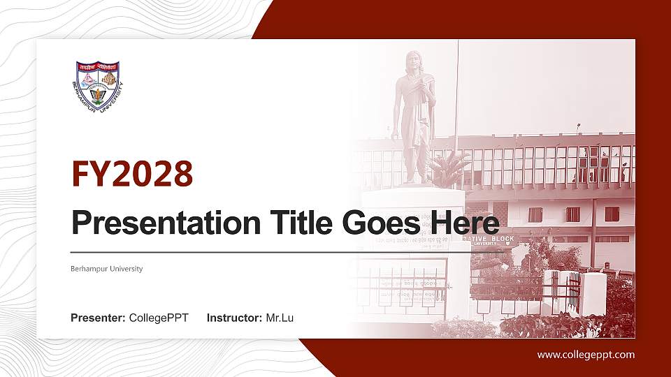 Berhampur University Academic Presentation/Research Findings Report PPT Template16:9 ratio PPT effect preview image