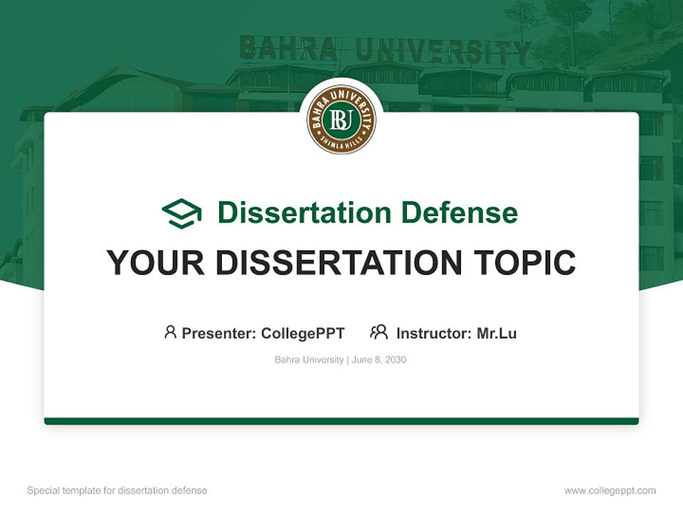 Bahra University Graduation Thesis Defense PPT Template4:3 ratio PPT effect preview image7