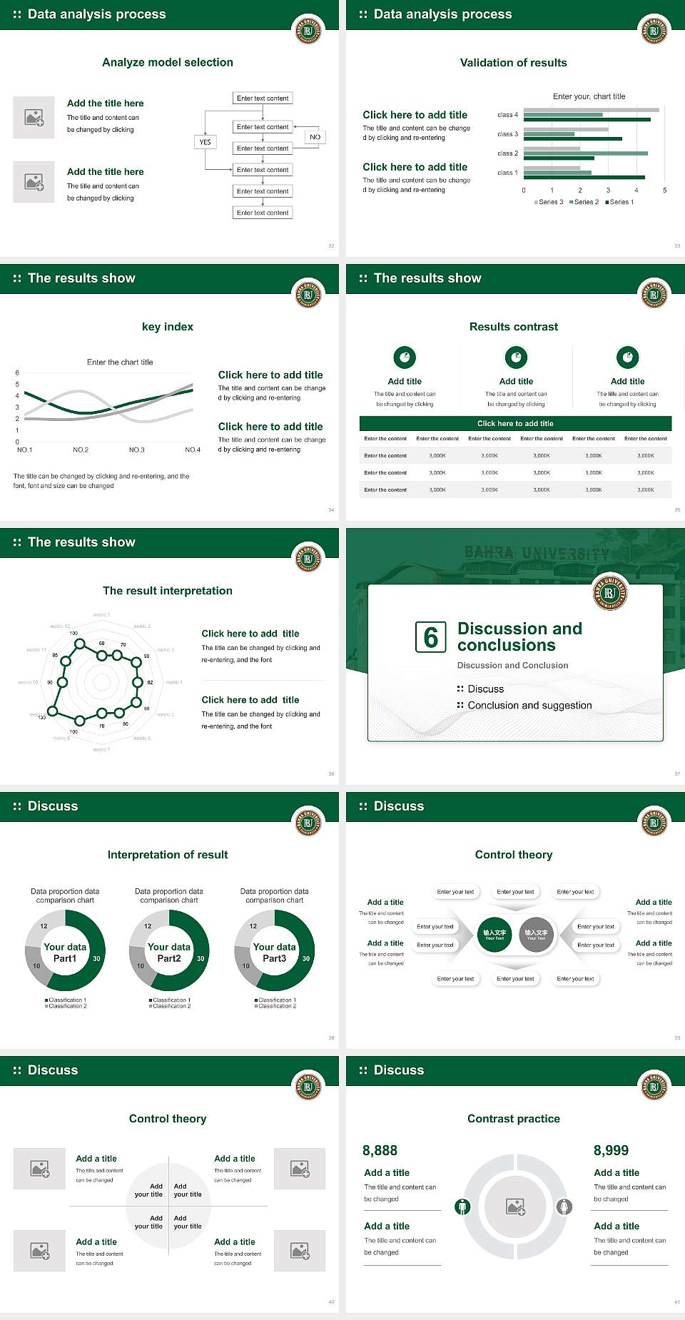 Bahra University Graduation Thesis Defense PPT Template4:3 ratio PPT effect preview image5