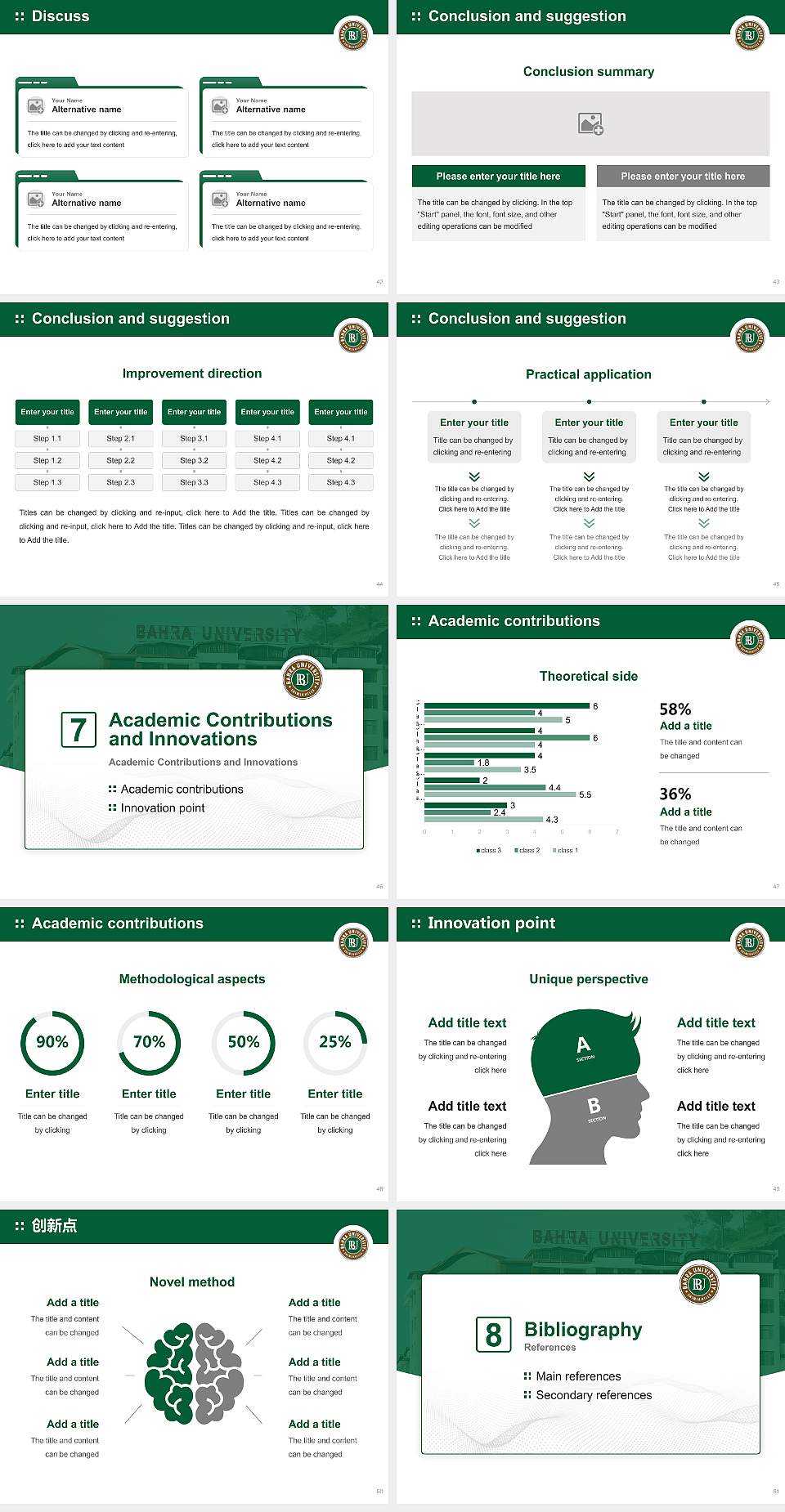 Bahra University Graduation Thesis Defense PPT Template4:3 ratio PPT effect preview image6