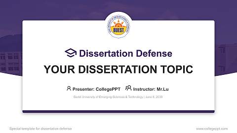 Baddi University of Emerging Sciences & Technology Graduation Thesis Defense PPT Template