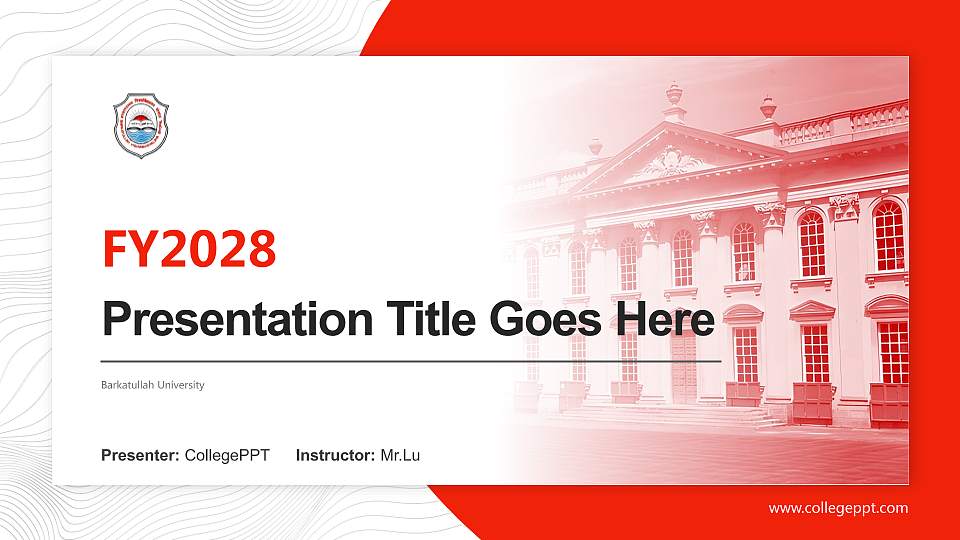 Barkatullah University Academic Presentation/Research Findings Report PPT Template16:9 ratio PPT effect preview image