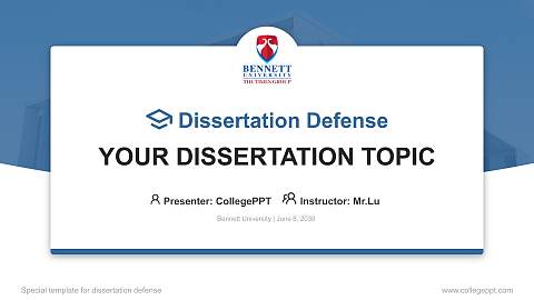 Bennett University Graduation Thesis Defense PPT Template