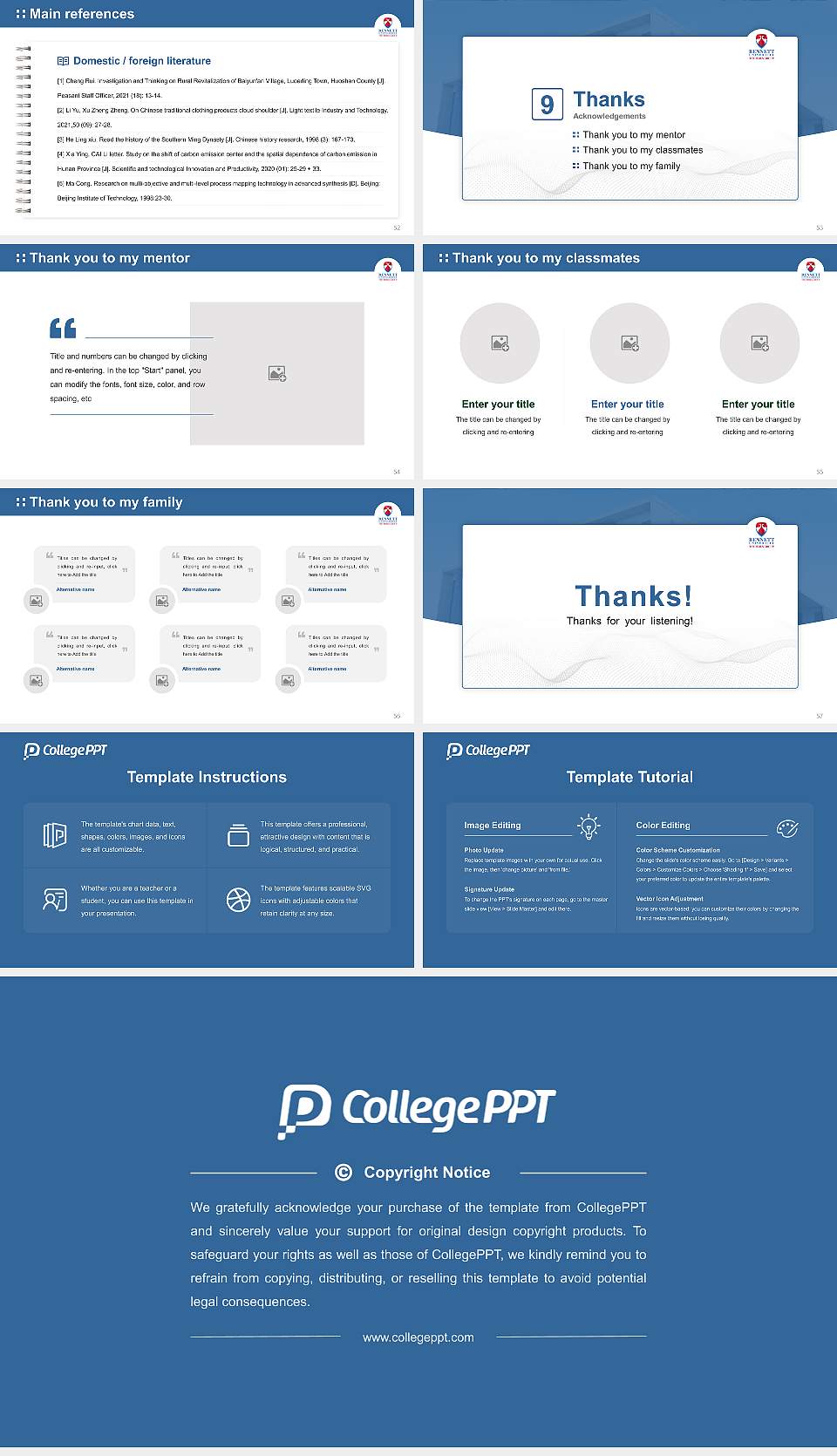 Bennett University Graduation Thesis Defense PPT Template16:9 ratio PPT effect preview image7
