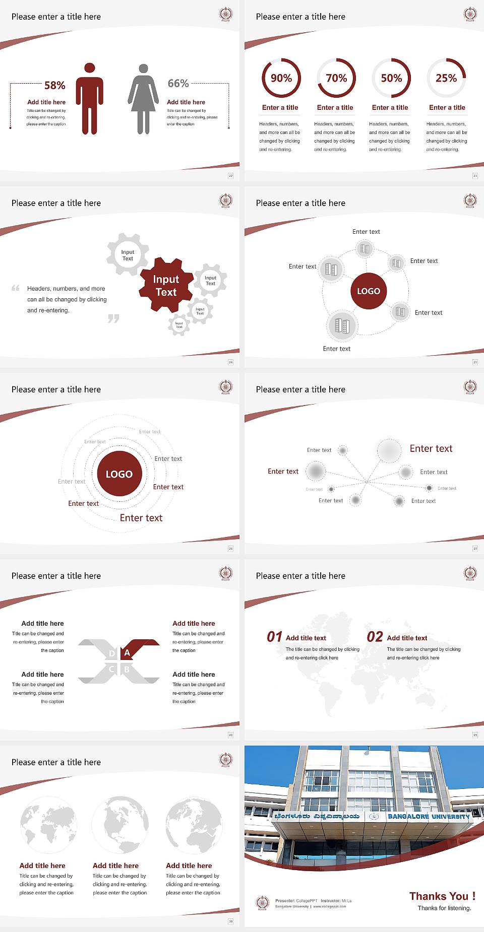Bangalore University Course/Courseware Creation PPT Template4:3 ratio PPT effect preview image4