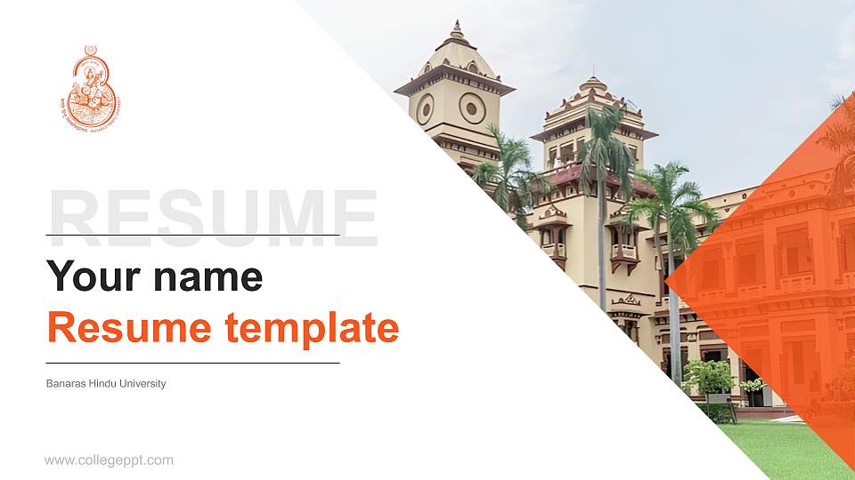 Banaras Hindu University Resume PPT Template16:9 ratio PPT effect preview image