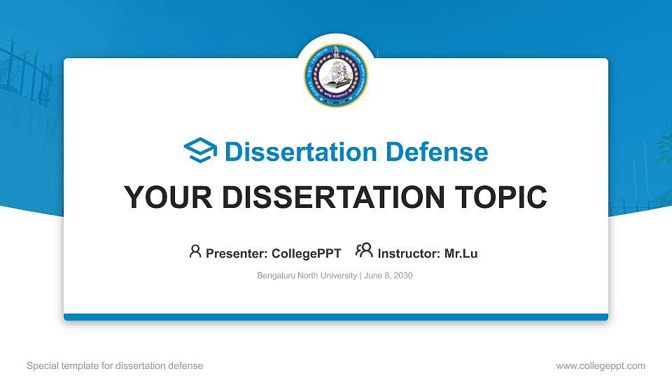 Bengaluru North University Graduation Thesis Defense PPT Template16:9 ratio PPT effect preview image