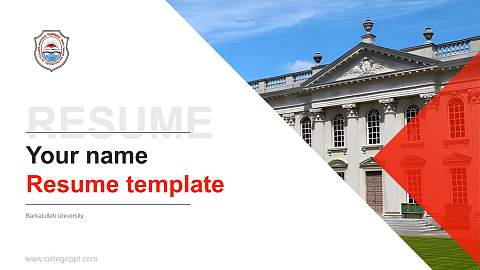 Barkatullah University Resume PPT Template