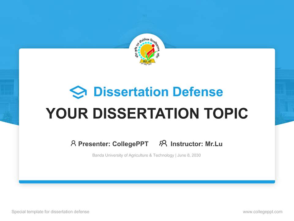 Banda University of Agriculture & Technology Graduation Thesis Defense PPT Template4:3 ratio PPT effect preview image7
