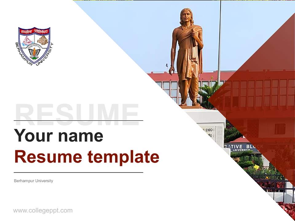 Berhampur University Resume PPT Template4:3 ratio PPT effect preview image5