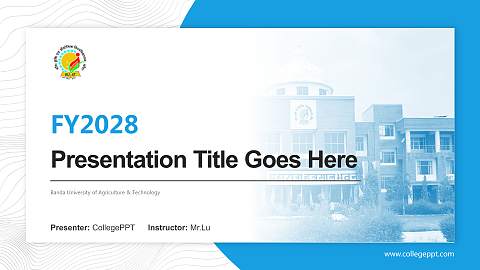 Banda University of Agriculture & Technology Academic Presentation/Research Findings Report PPT Template