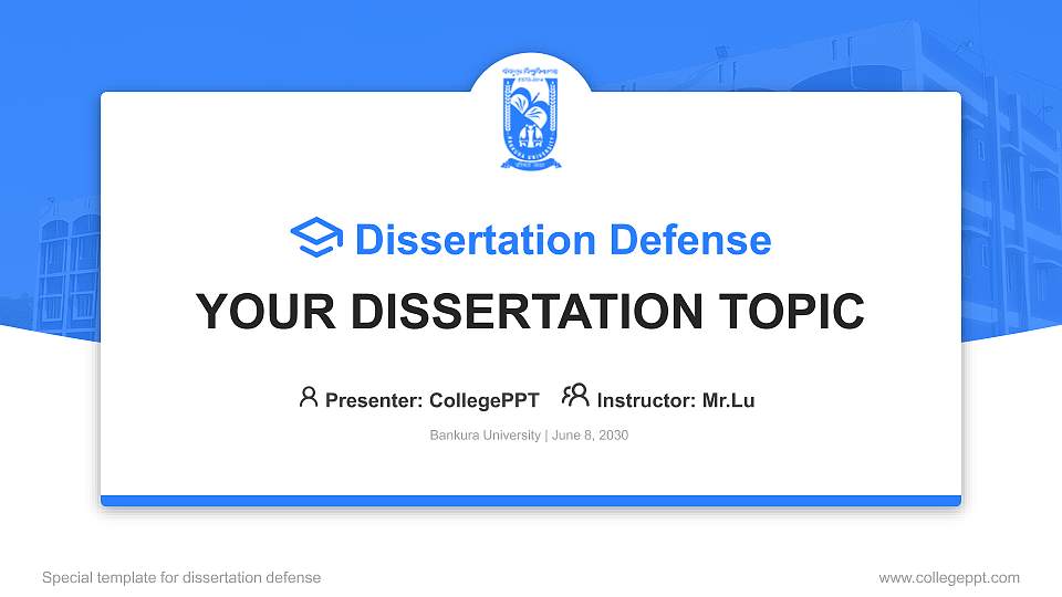 Bankura University Graduation Thesis Defense PPT Template16:9 ratio PPT effect preview image