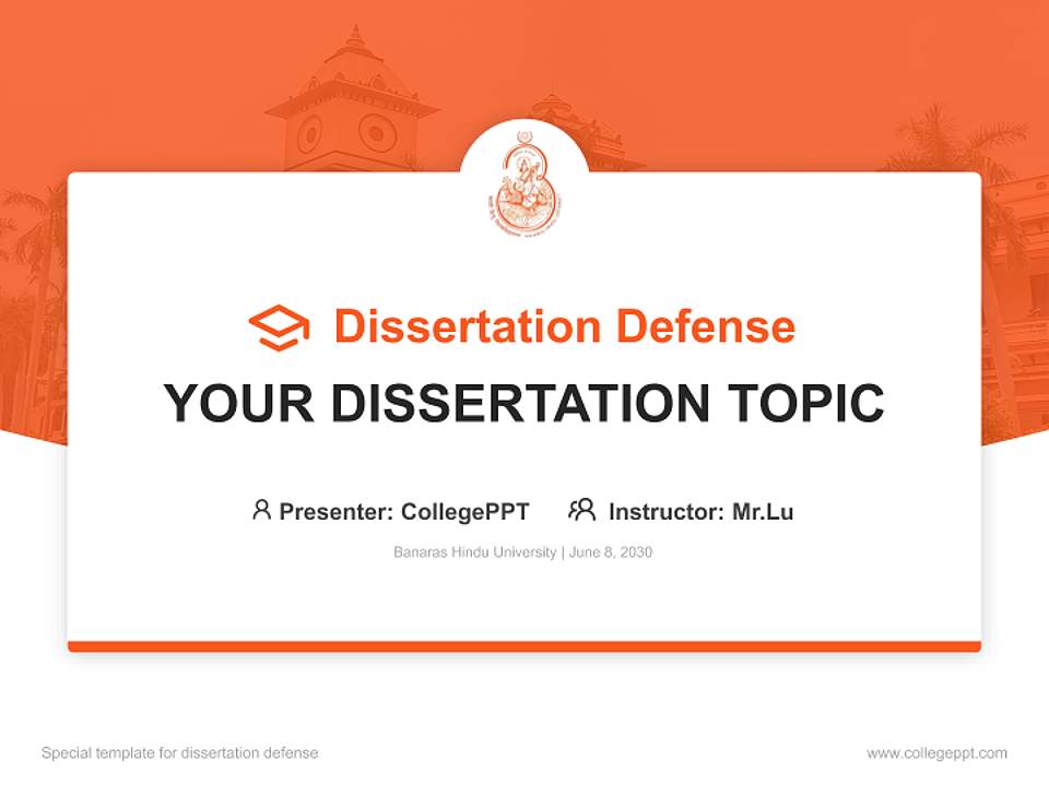 Banaras Hindu University Graduation Thesis Defense PPT Template4:3 ratio PPT effect preview image7