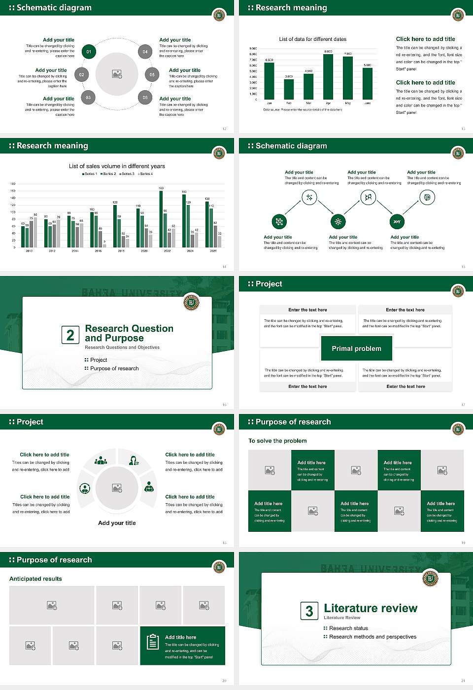 Bahra University Graduation Thesis Defense PPT Template16:9 ratio PPT effect preview image3