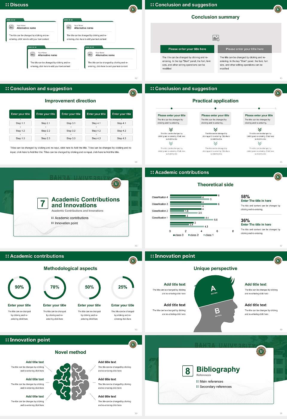 Bahra University Graduation Thesis Defense PPT Template16:9 ratio PPT effect preview image6