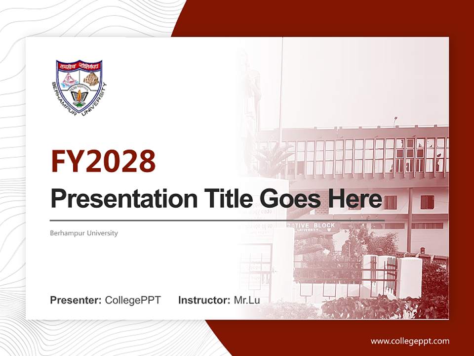 Berhampur University Academic Presentation/Research Findings Report PPT Template4:3 ratio PPT effect preview image5