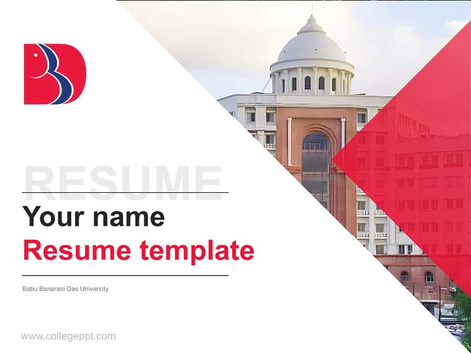 Babu Banarasi Das University Resume PPT Template4:3 ratio PPT effect preview image5
