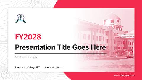 Bareilly International University Academic Presentation/Research Findings Report PPT Template