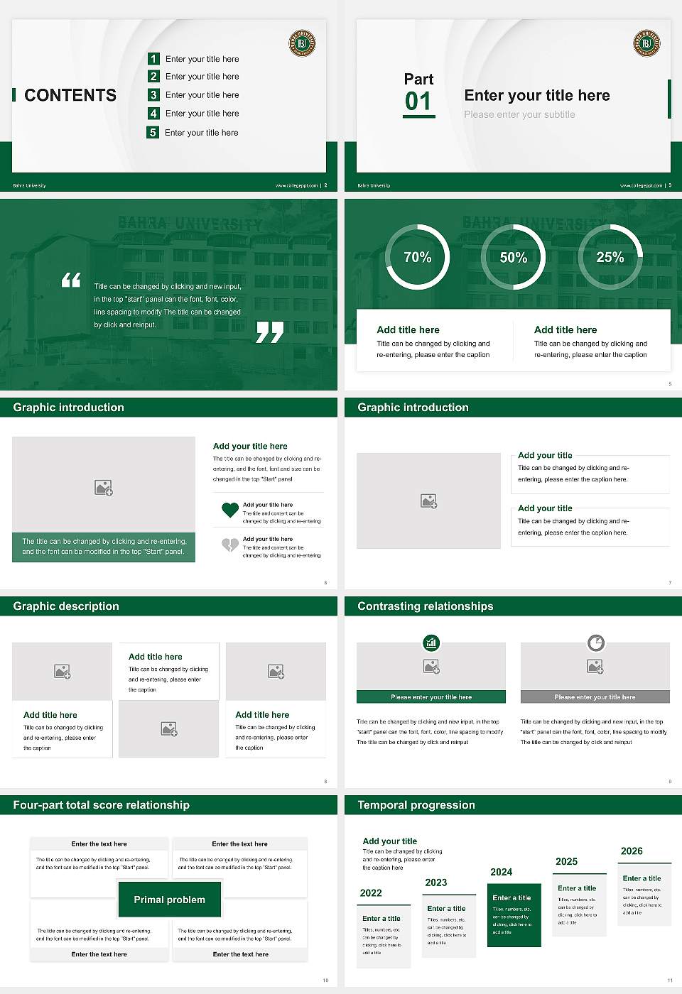 Bahra University Thesis Proposal/Graduation Defense PPT Template16:9 ratio PPT effect preview image2