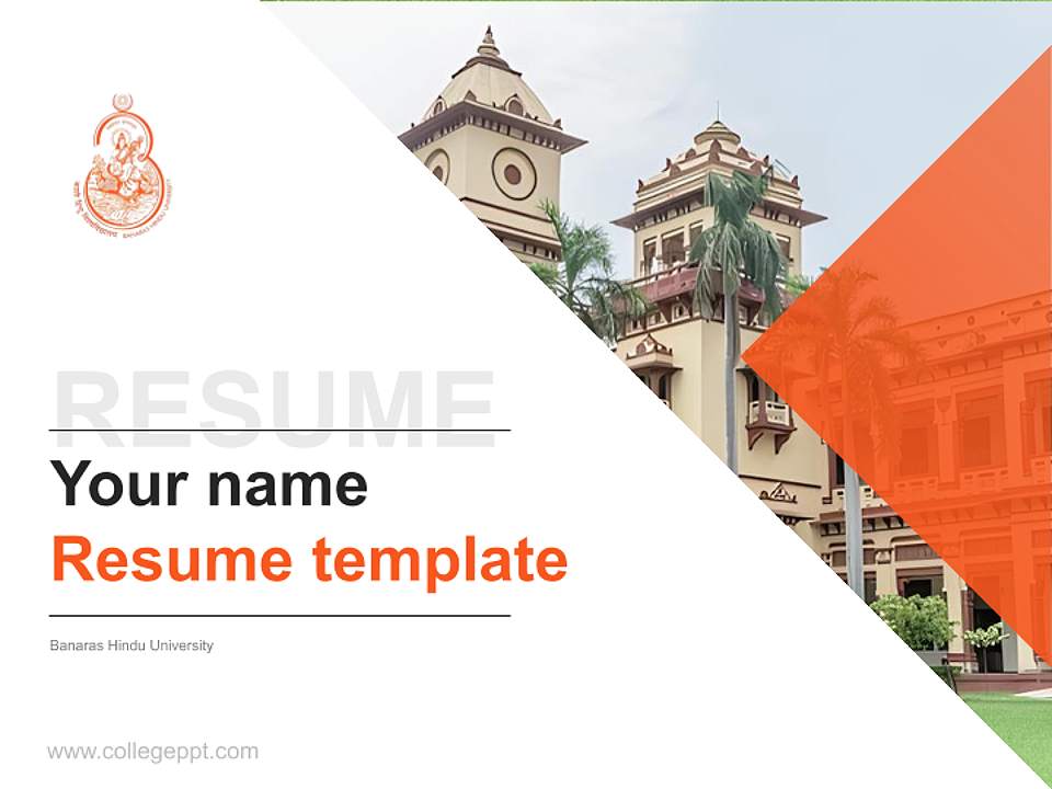 Banaras Hindu University Resume PPT Template4:3 ratio PPT effect preview image5