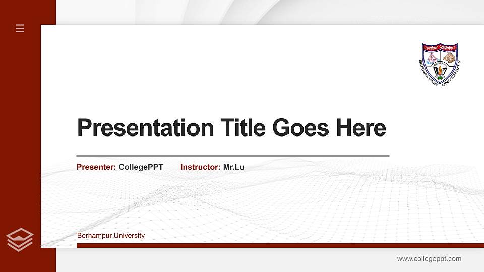 Berhampur University Thesis Proposal/Graduation Defense PPT Template16:9 ratio PPT effect preview image