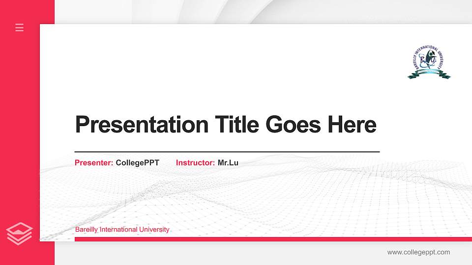 Bareilly International University Thesis Proposal/Graduation Defense PPT Template16:9 ratio PPT effect preview image