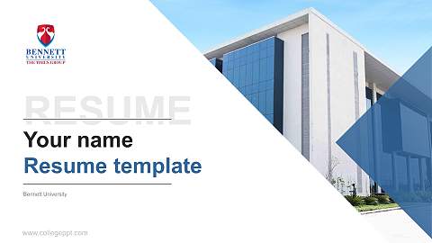 Bennett University Resume PPT Template