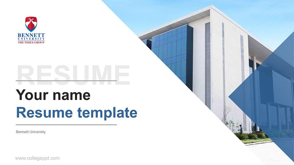 Bennett University Resume PPT Template16:9 ratio PPT effect preview image