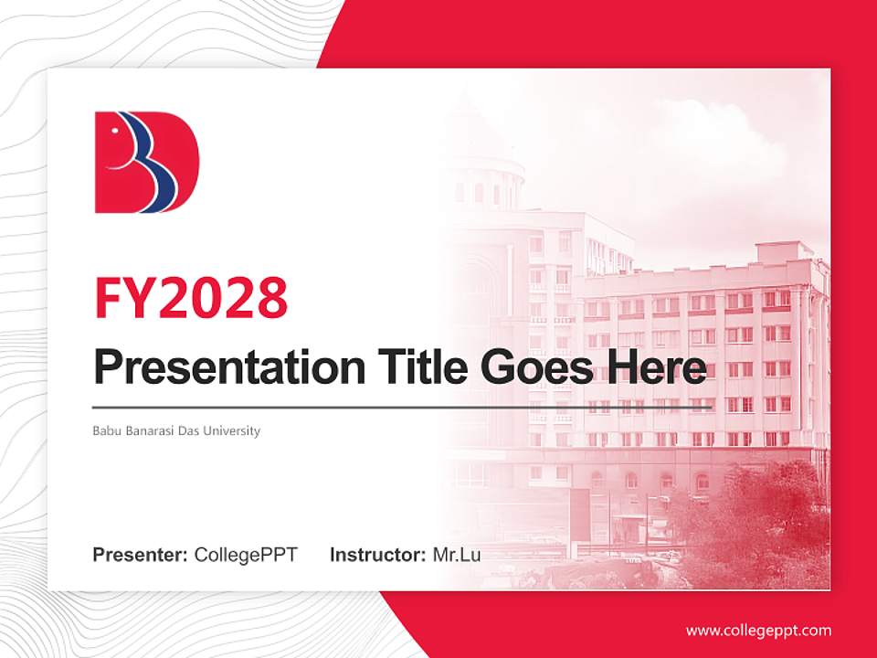 Babu Banarasi Das University Academic Presentation/Research Findings Report PPT Template4:3 ratio PPT effect preview image5