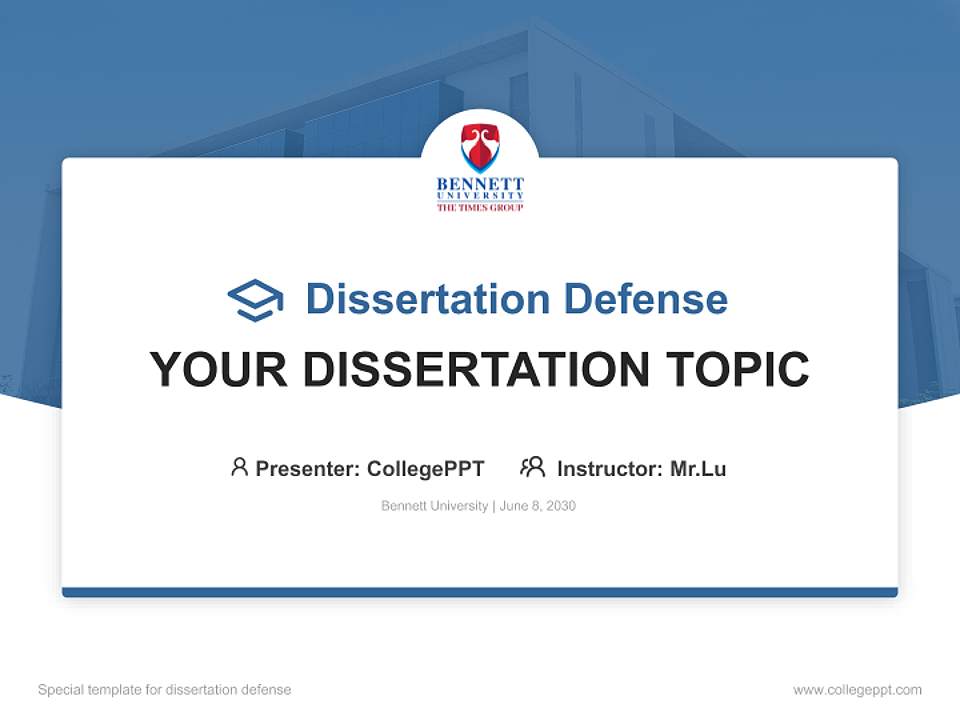 Bennett University Graduation Thesis Defense PPT Template4:3 ratio PPT effect preview image7