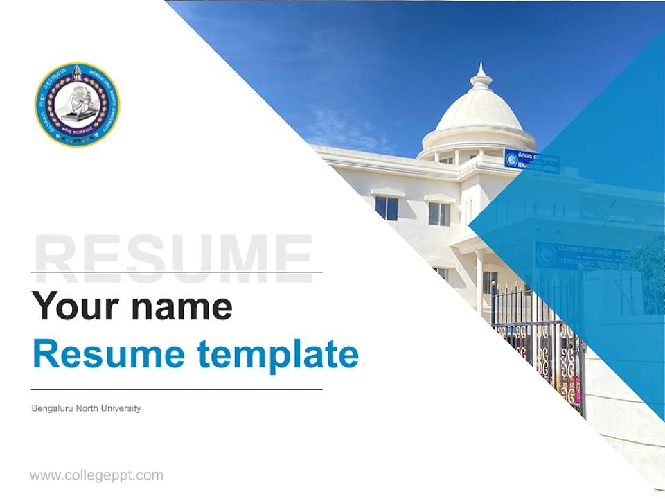 Bengaluru North University Resume PPT Template4:3 ratio PPT effect preview image5