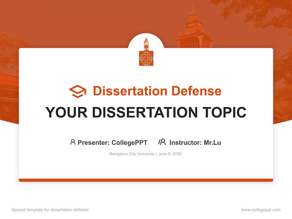 Bengaluru City University Graduation Thesis Defense PPT Template4:3 ratio PPT effect preview image7