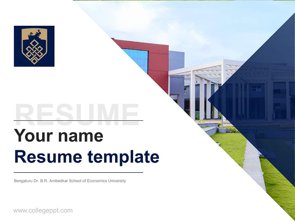 Bengaluru Dr. B.R. Ambedkar School of Economics University Resume PPT Template4:3 ratio PPT effect preview image5