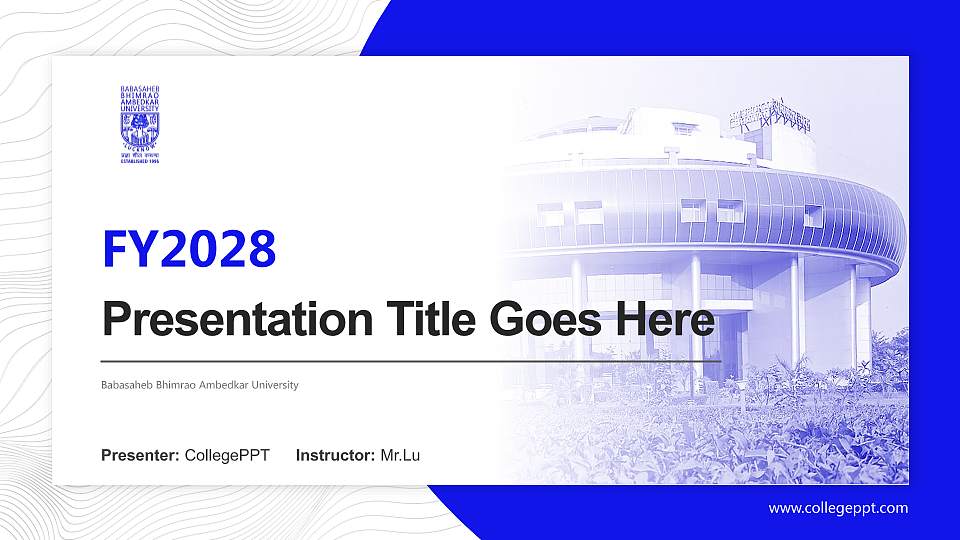 Babasaheb Bhimrao Ambedkar University Academic Presentation/Research Findings Report PPT Template16:9 ratio PPT effect preview image