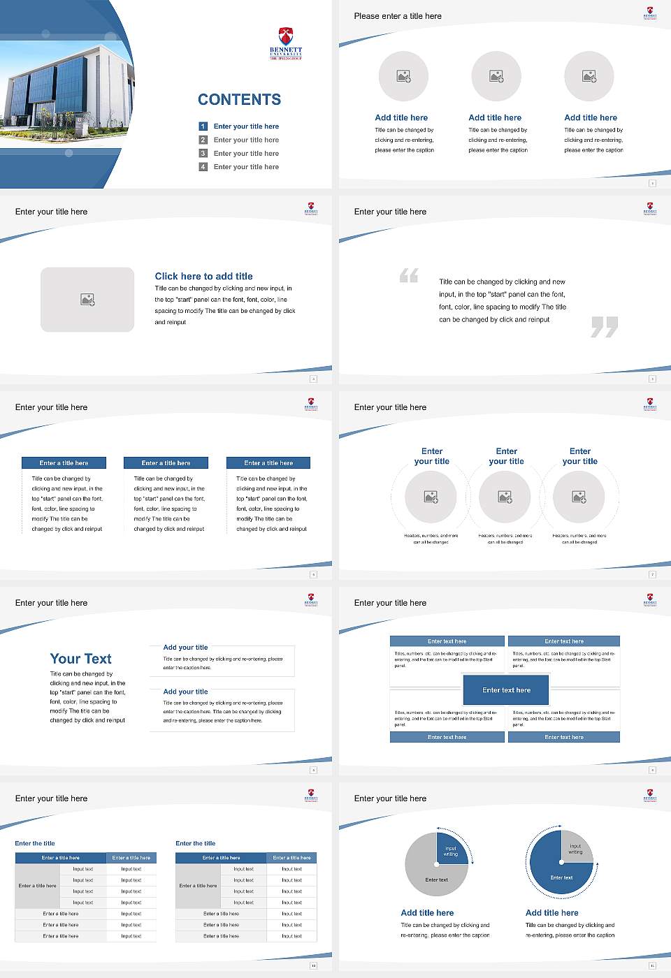 Bennett University Course/Courseware Creation PPT Template16:9 ratio PPT effect preview image2