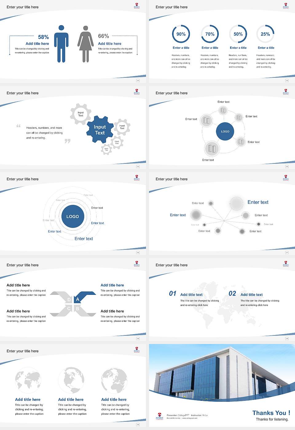 Bennett University Course/Courseware Creation PPT Template16:9 ratio PPT effect preview image4