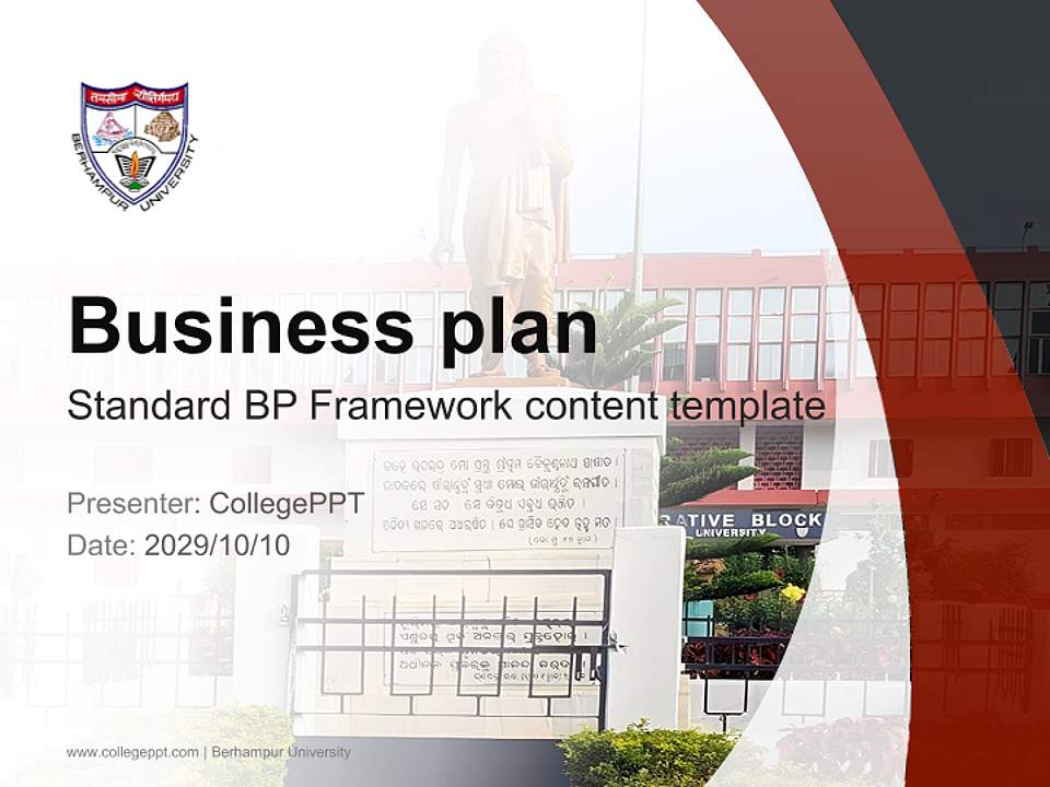 Berhampur University Competition/Entrepreneurship Contest PPT Template4:3 ratio PPT effect preview image9