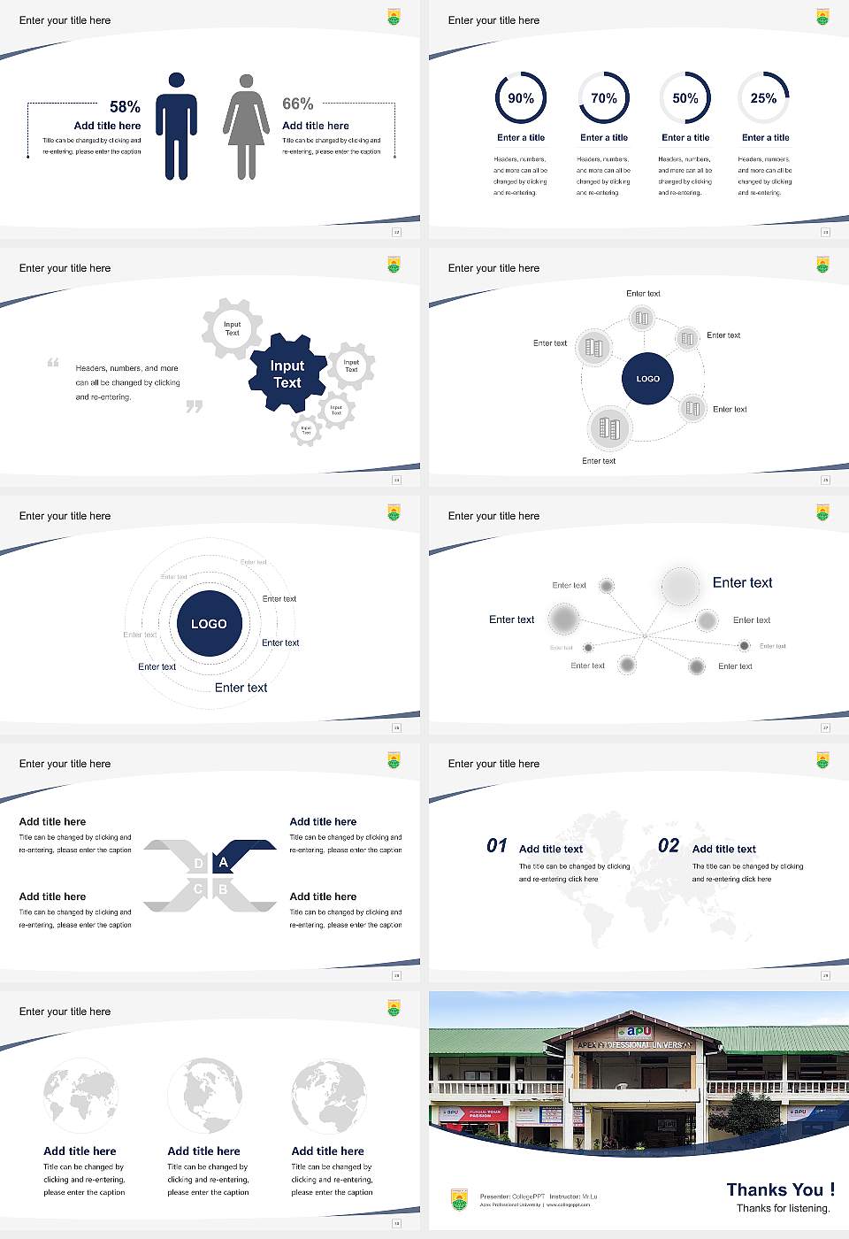 Apex Professional University Course/Courseware Creation PPT Template16:9 ratio PPT effect preview image4