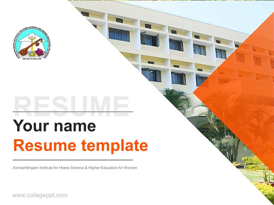 Avinashilingam Institute for Home Science & Higher Education for Women Resume PPT Template4:3 ratio PPT effect preview image5