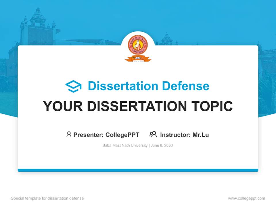 Baba Mast Nath University Graduation Thesis Defense PPT Template4:3 ratio PPT effect preview image7