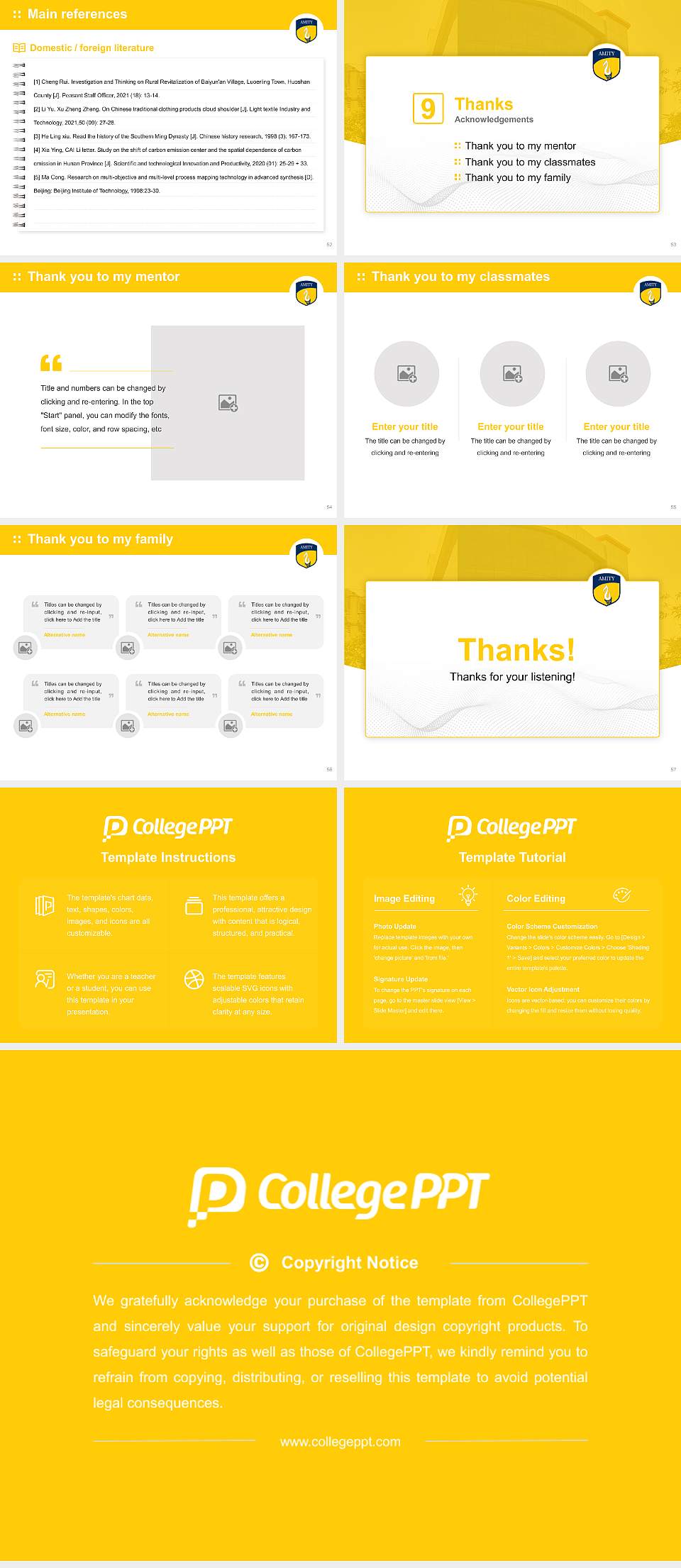 Amity University, Patna Graduation Thesis Defense PPT Template4:3 ratio PPT effect preview image7