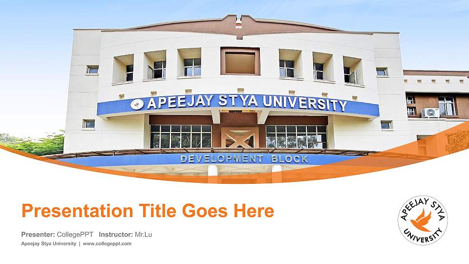 Apeejay Stya University Course/Courseware Creation PPT Template16:9 ratio PPT effect preview image