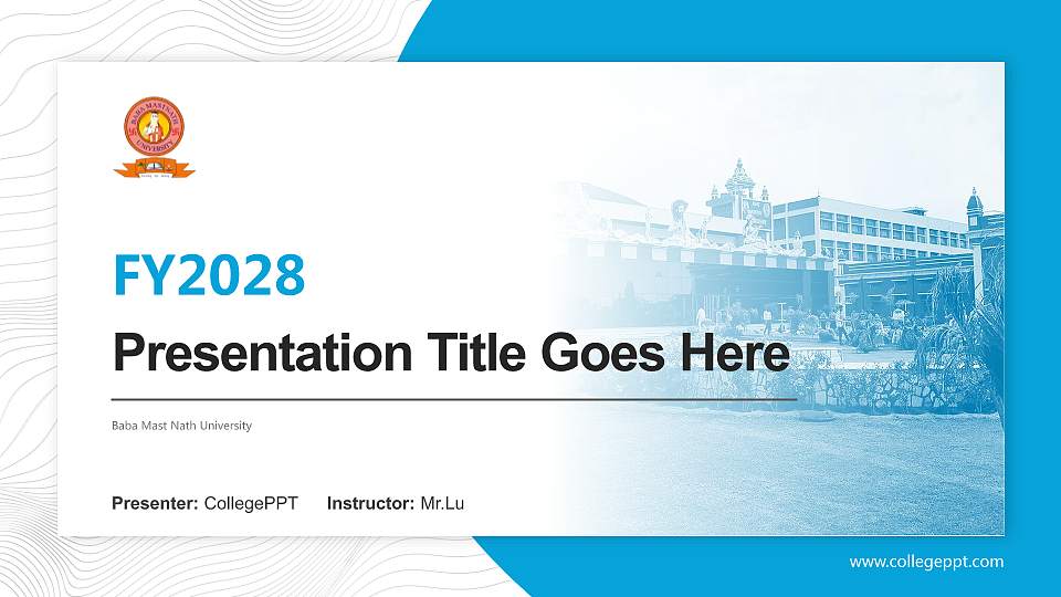 Baba Mast Nath University Academic Presentation/Research Findings Report PPT Template16:9 ratio PPT effect preview image