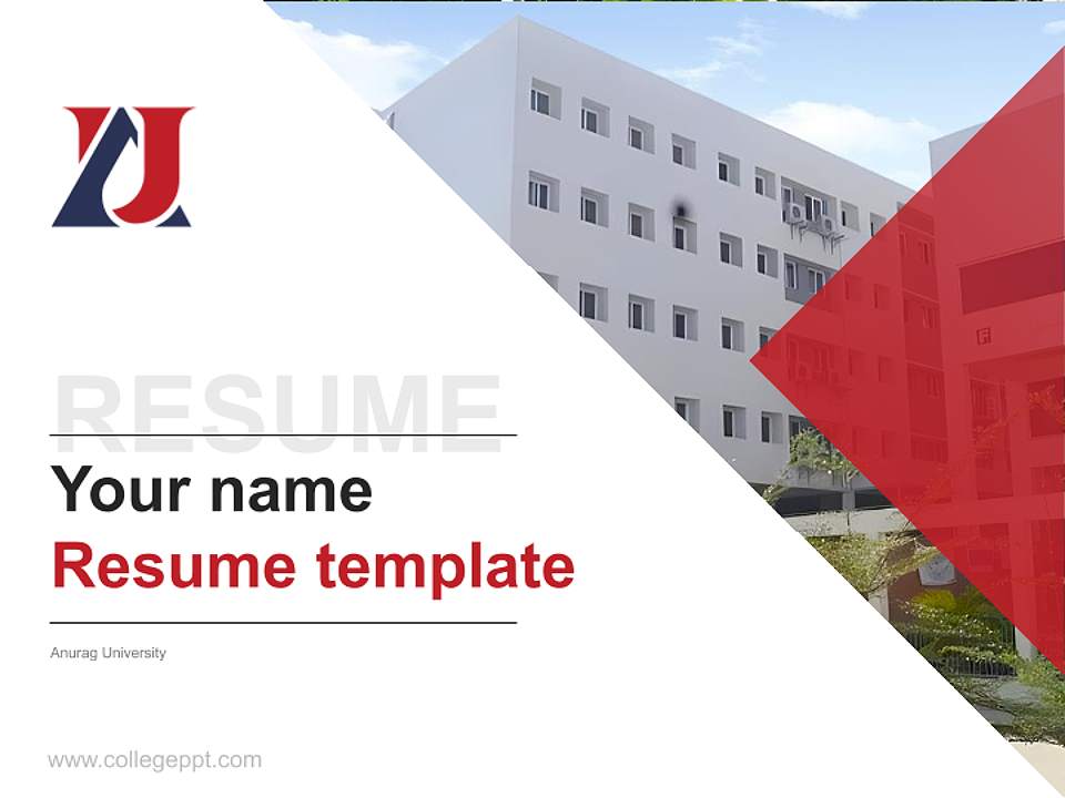 Anurag University Resume PPT Template4:3 ratio PPT effect preview image5