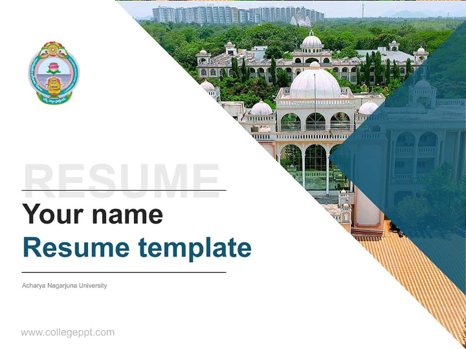 Acharya Nagarjuna University Resume PPT Template4:3 ratio PPT effect preview image5