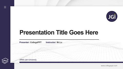 ARKA Jain University Thesis Proposal/Graduation Defense PPT Template