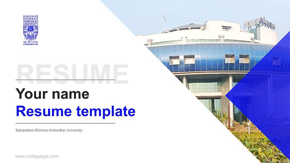 Babasaheb Bhimrao Ambedkar University Resume PPT Template16:9 ratio PPT effect preview image