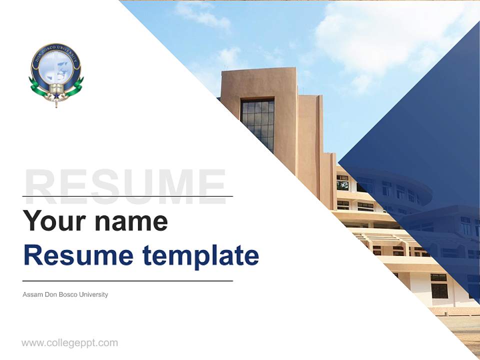 Assam Don Bosco University Resume PPT Template4:3 ratio PPT effect preview image5