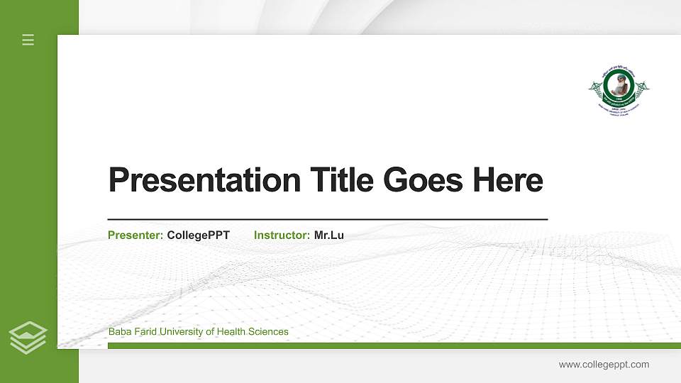 Baba Farid University of Health Sciences Thesis Proposal/Graduation Defense PPT Template16:9 ratio PPT effect preview image