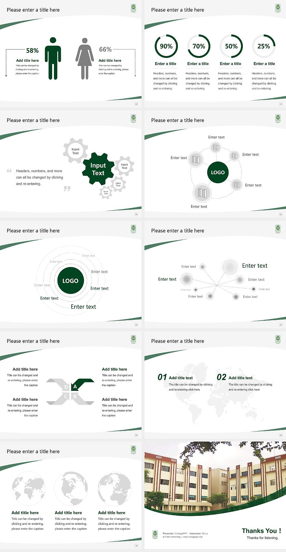 Al-Falah University Course/Courseware Creation PPT Template4:3 ratio PPT effect preview image4